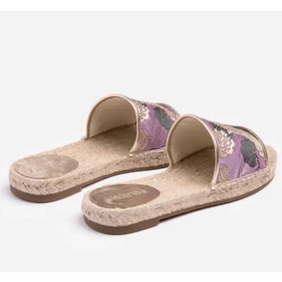 Johnny Was SZ 9M Lilac Brocade Crane Espidrille Sandals NWOT - Picture 2 of 7